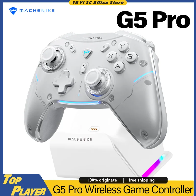 G5 Pro Max Series Wireless Gaming Controller BT 2.4G Wireless Hall Liner Trigger 1000Hz Polling Rate ABXY Kailh Microswitch