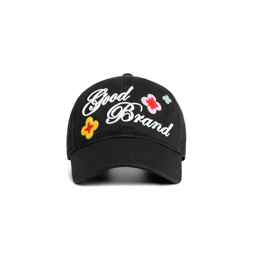 Goodbrand New 2026 High-Quality Summer New Arrival Floral 3D Embroidered Slogan Fashion cap Bucket Hat Unisex Hat