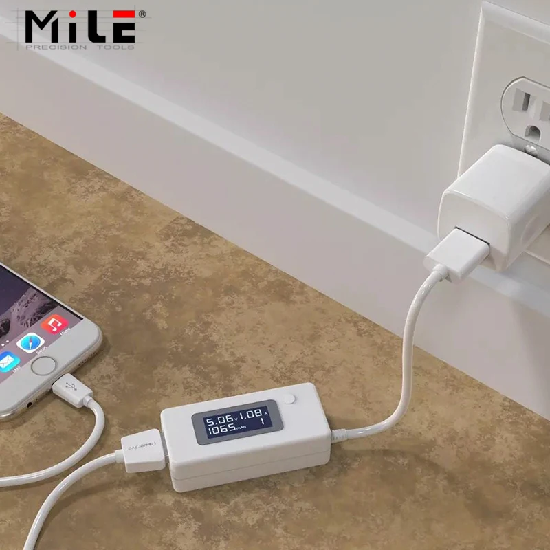 Mini LCD portátil USB medidor de tensão atual, carregador de energia móvel, detector de capacidade, monitor, voltímetro, amperímetro, medidor