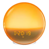 Sunrise/sunset Light Alarm Clock Dual Alarms FM Radio Night Light 7-color Desk Clock Smart Alarm Clock LED Display Digital Clock