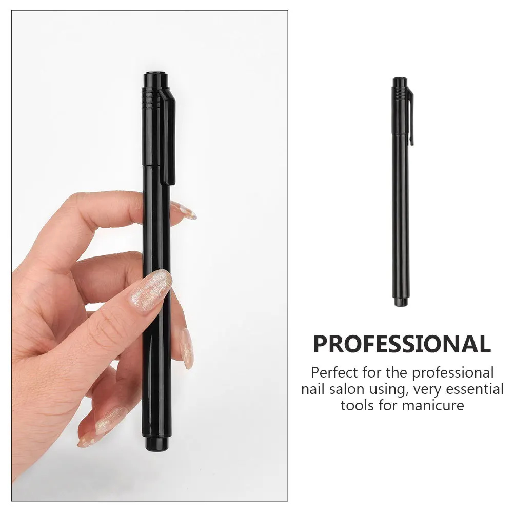 1 قطعة قلم تزيين الأظافر الأسود أداة مانيكير احترافية لصالون المنزل لتقوم بها بنفسك طلاء الأظافر ديكور قلم أسود مانيكير أساسي #6