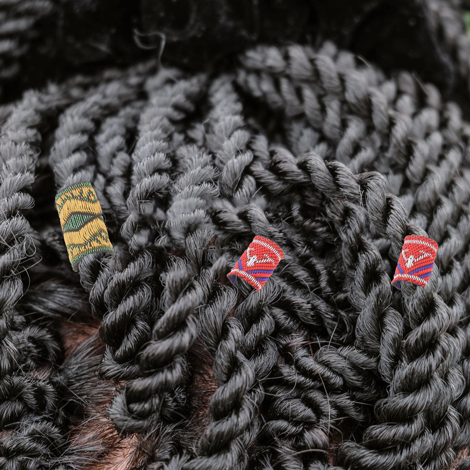 

15Pcs Colorful Cloth Dreadlock Cuffs Hair Braid Rings Stylish Accessory Decorative Tube Assorted Colors Hair Cuffs