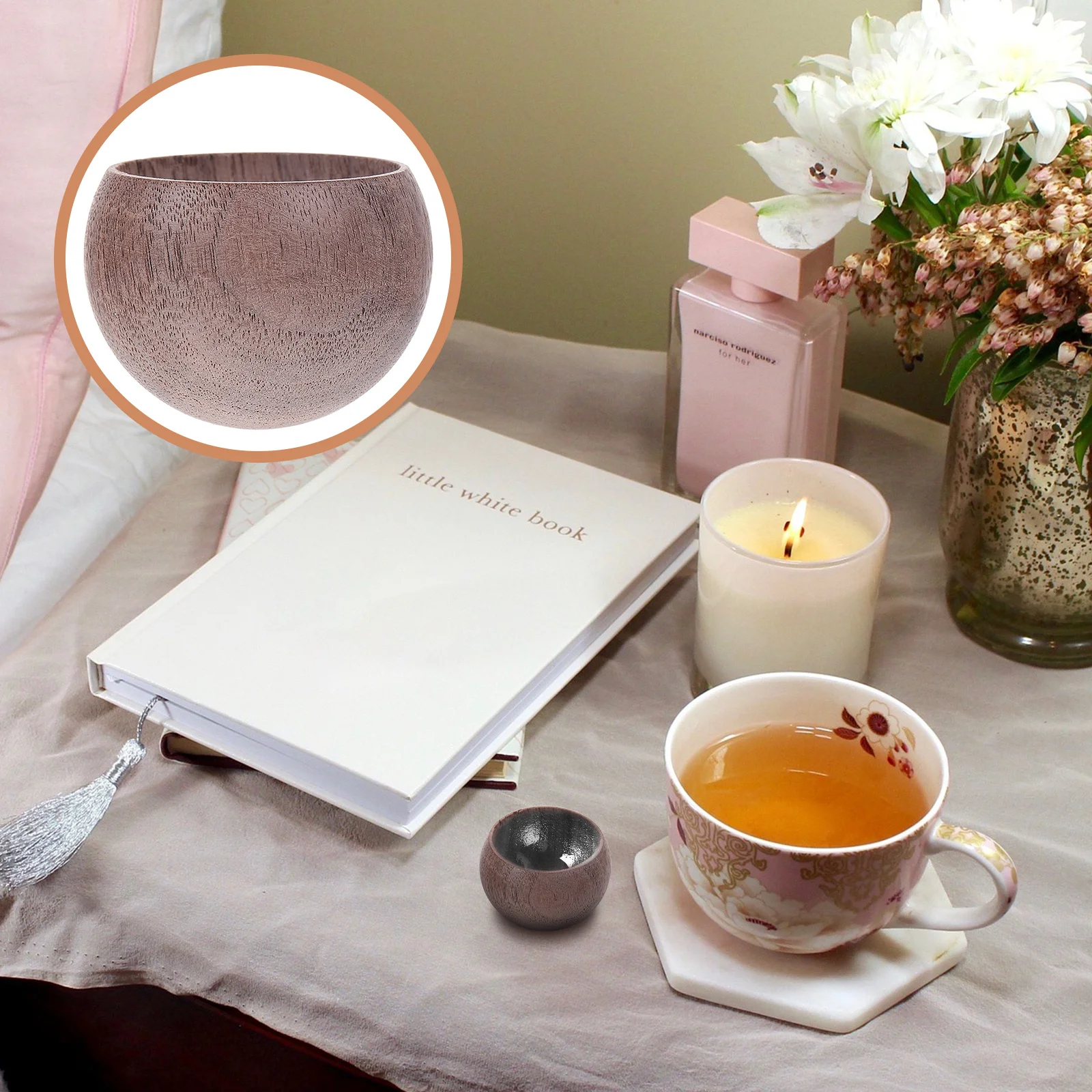 

Expand Incense Wood Diffuser Perfume Home Fragrance Aroma nament Desktop Decor Elegant Round Shape Natural Breath Healing Power