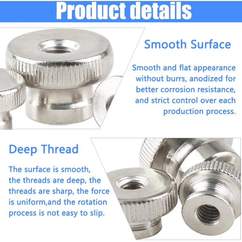 GB806 High Head Double Layer & GB807 Single Layer High Head Knurled Nuts M3 M4 M5 M6 M8 M10 Hand Tighten Fasteners