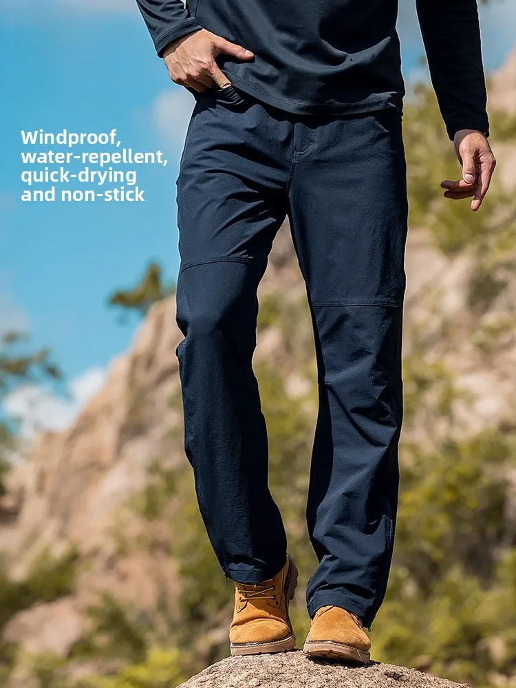 

Outdoor Hiking Waterproof Windproof Qui Dry Straight Leg Casual Pants Men's Autumn New Sle Sports Utili Trousers