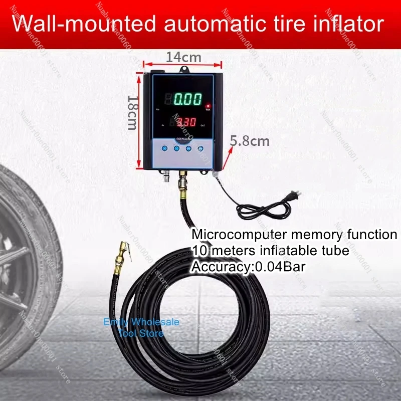 Automatic tire inflator car wall mounted tire inflation pressure gauge automatic inflator tire pumps