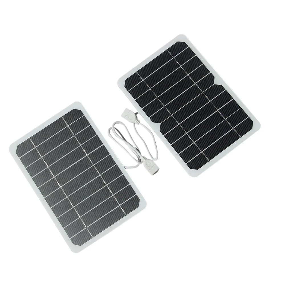 Custom Outdoor Portable Solar Charger Mobile Power Bank 5W 5V Flexible Solar Panel Charger for Cell Phone Camping Fast Charging