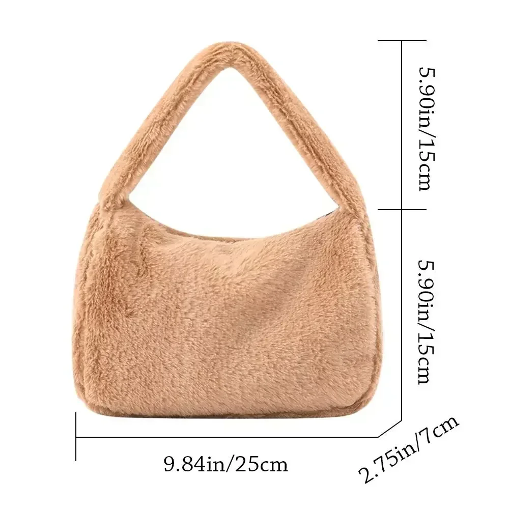 a-SB13 New Fashion Women Lady Shoulder Underarm Bag Solid Color Soft Plush Handbag Fluffy Totes Purse Autumn