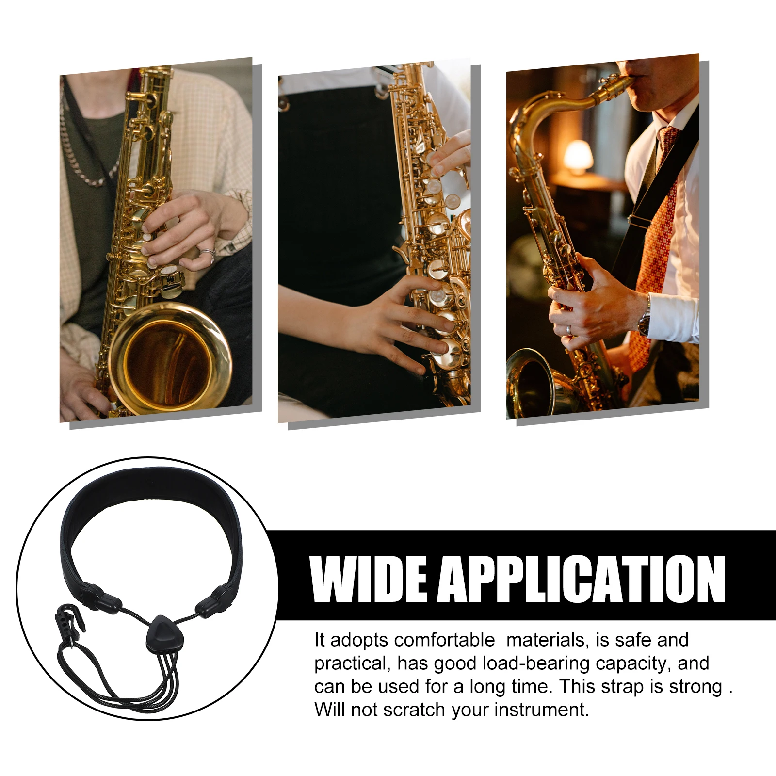 

1 pc Durable Saxophone Strap Single Shoulder Neck Support Thickened Belt Hanging Universal Accessory Instrument Supply