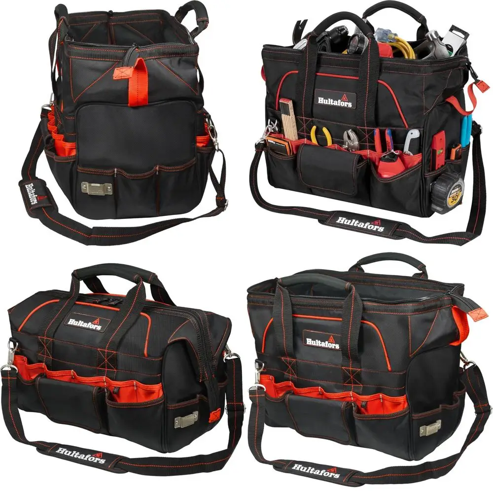 

Сумка для инструментов Pro Contractor на 42 отделения, сверхпрочная, из баллистического полиэстера, с неопреновыми ручками и регулируемым ремнем