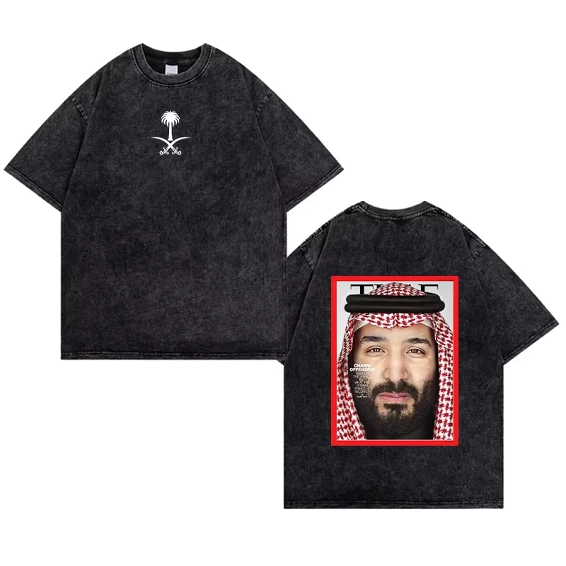 New Saudi National Day T-shirt 100% Cotton Clothing Short Sleeve Tops Eid Al-Fitr Tshirt Washed T Shirts Summer Tees Casual Top