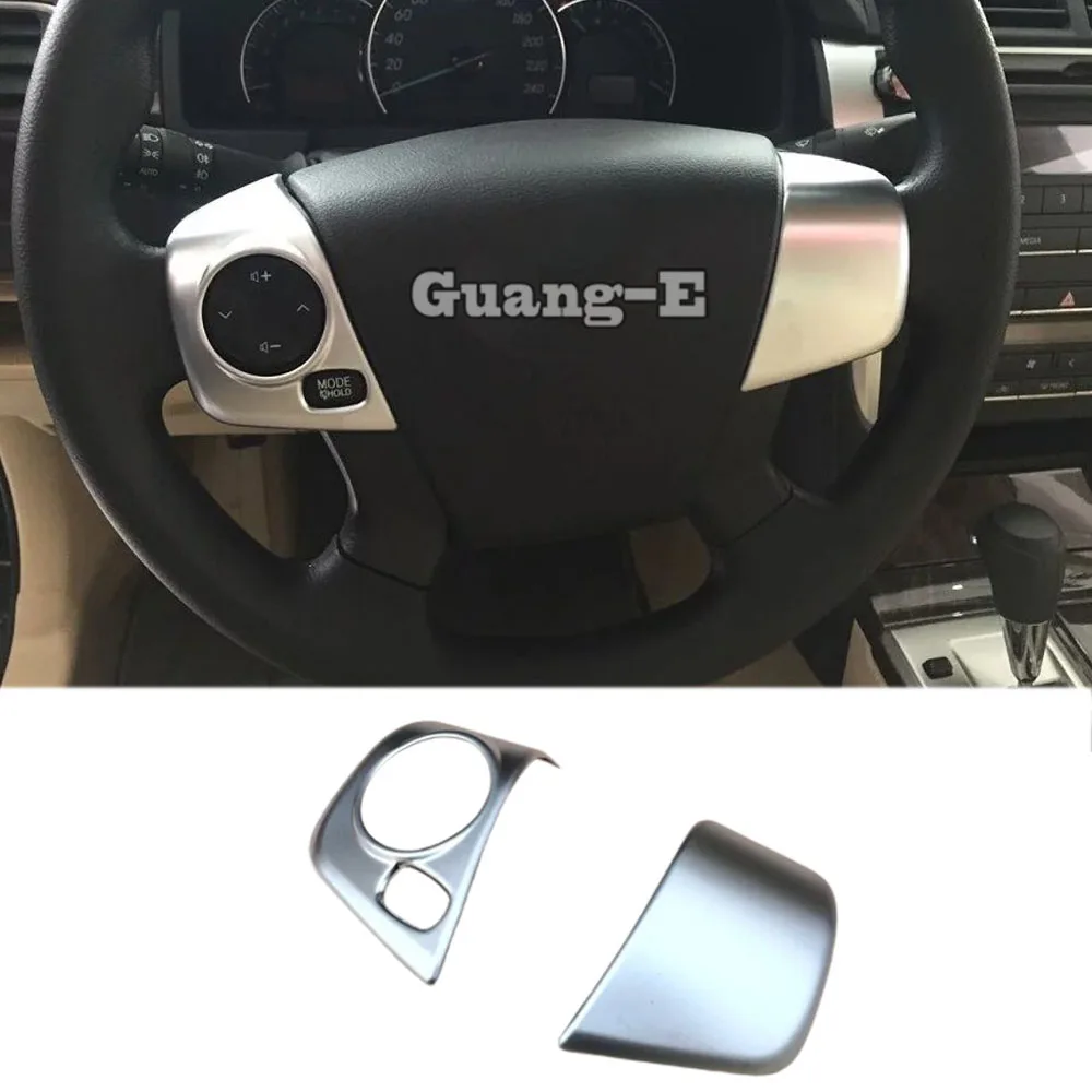 

For Toyota Camry 2015 2016 2017 Car Accessories Detector Stick Styling Cover ABS Silver Steering Wheel Interior Kit Trim Frame