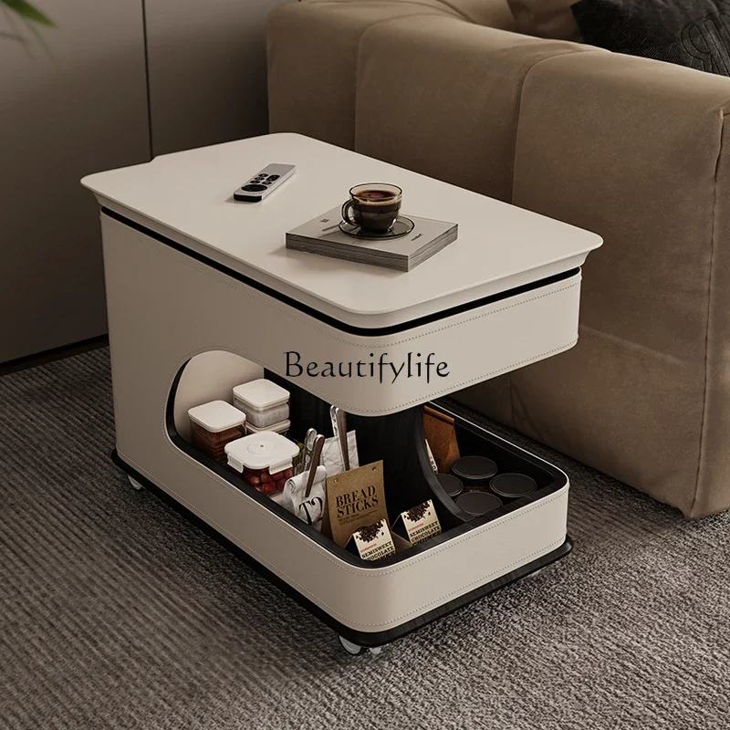 

ld6 *Medieval style all solid wood edge few movable lifting sofa trolley saddle leather small apartment living room
