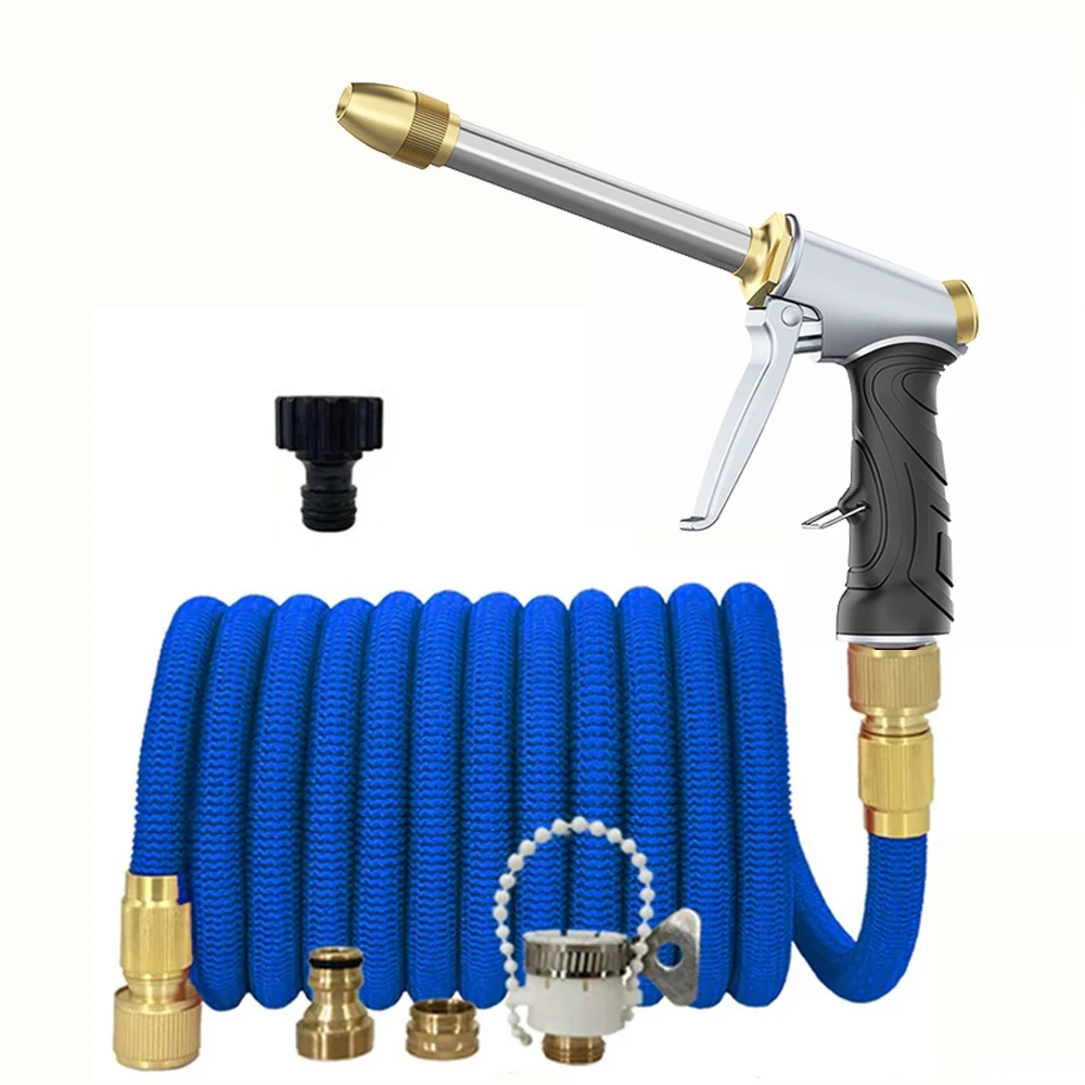 Garden Hose Long Rod Nozzle Magic Hose Pipe High-Pressure Car Wash Hose Adjustable Spray Flexible Garden Waterin FLOWERS SPRAL