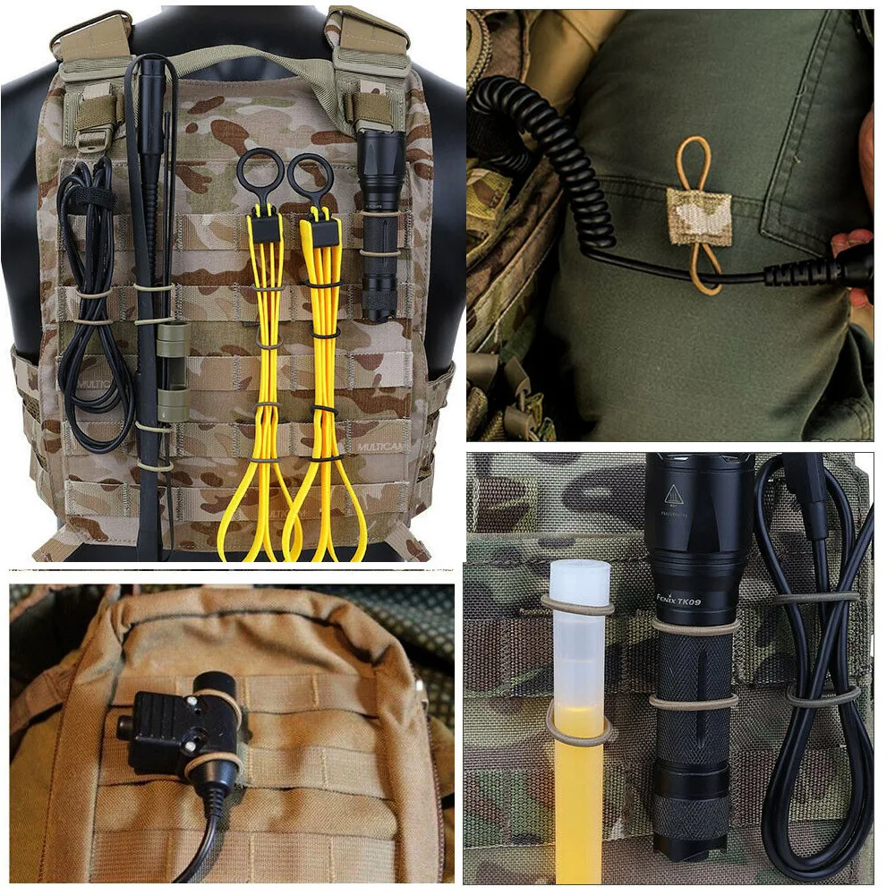 4pcs PPT Antenna Binding Buckle Outdoor Tactical Molle System Backpack Vest Accessories Tactical Buckle Fixed