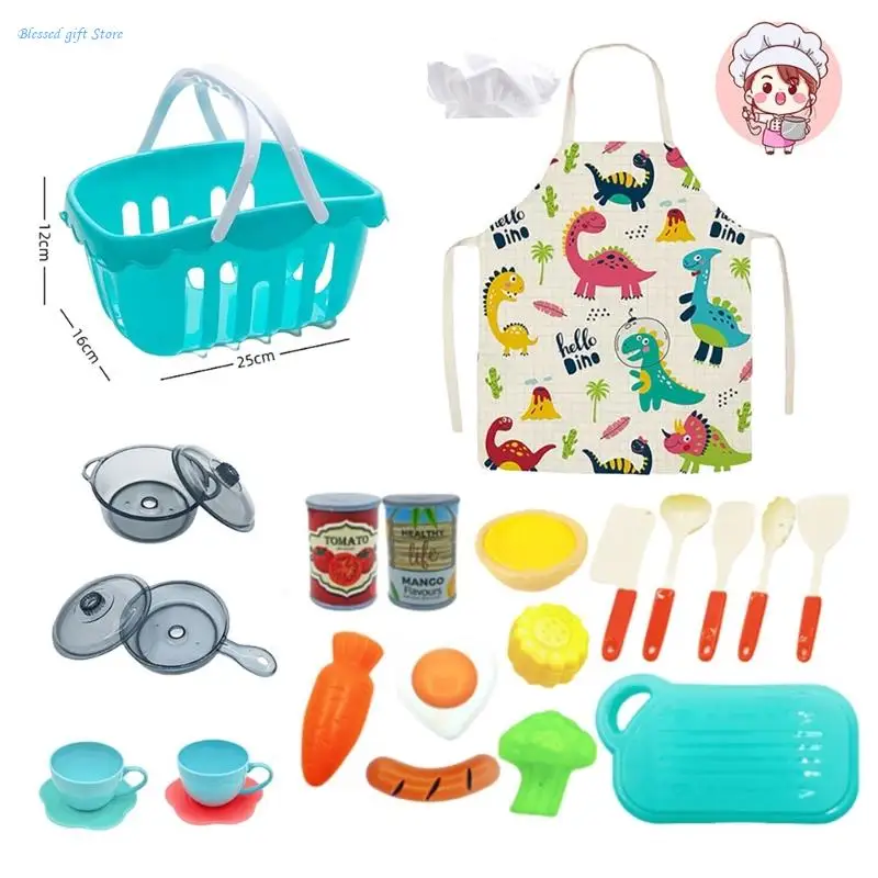 Multipurpose Kids Play Kitchen Set With Realistic and Tableware Inspire Creativity In Children Over 3 Years