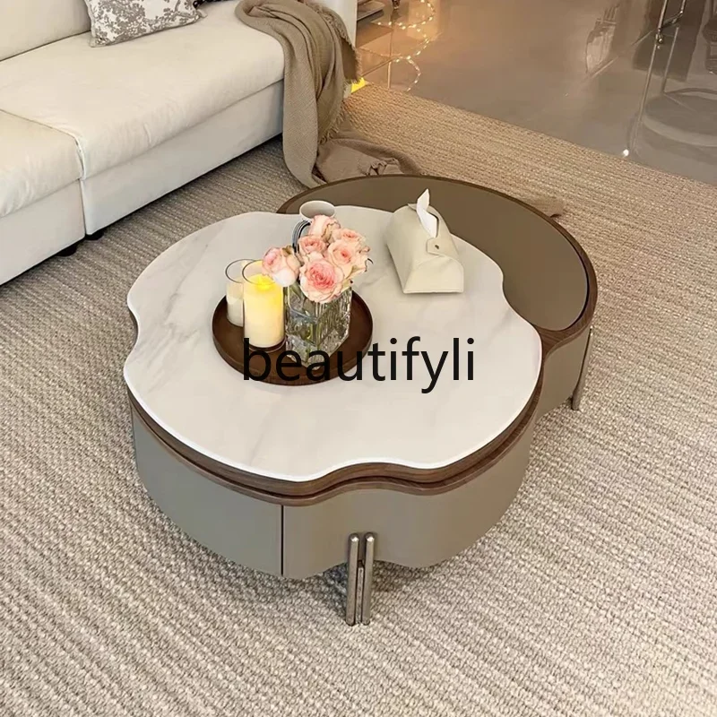 

Coffee table living room 2024 new microcrystalline stone lifting coffee table small apartment household