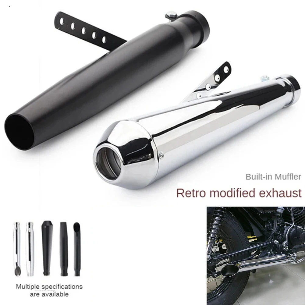 Universal Motorcycle Exhaust Muffler Retro Vintage Classic Electroplating Escap Moto for cg125 sr400 cb500 vt500 CM300 500 Cafe