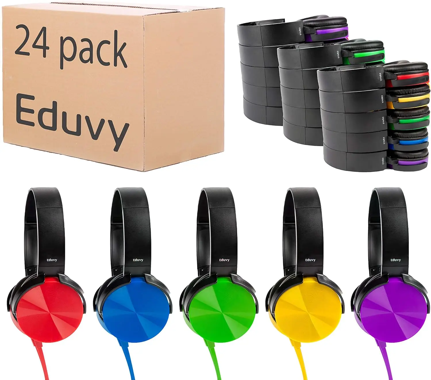 Headphones for Classroom, 24 Pack Durable Wired School Headphones for Students. Teacher Must Haves Supplies from Elementary to C