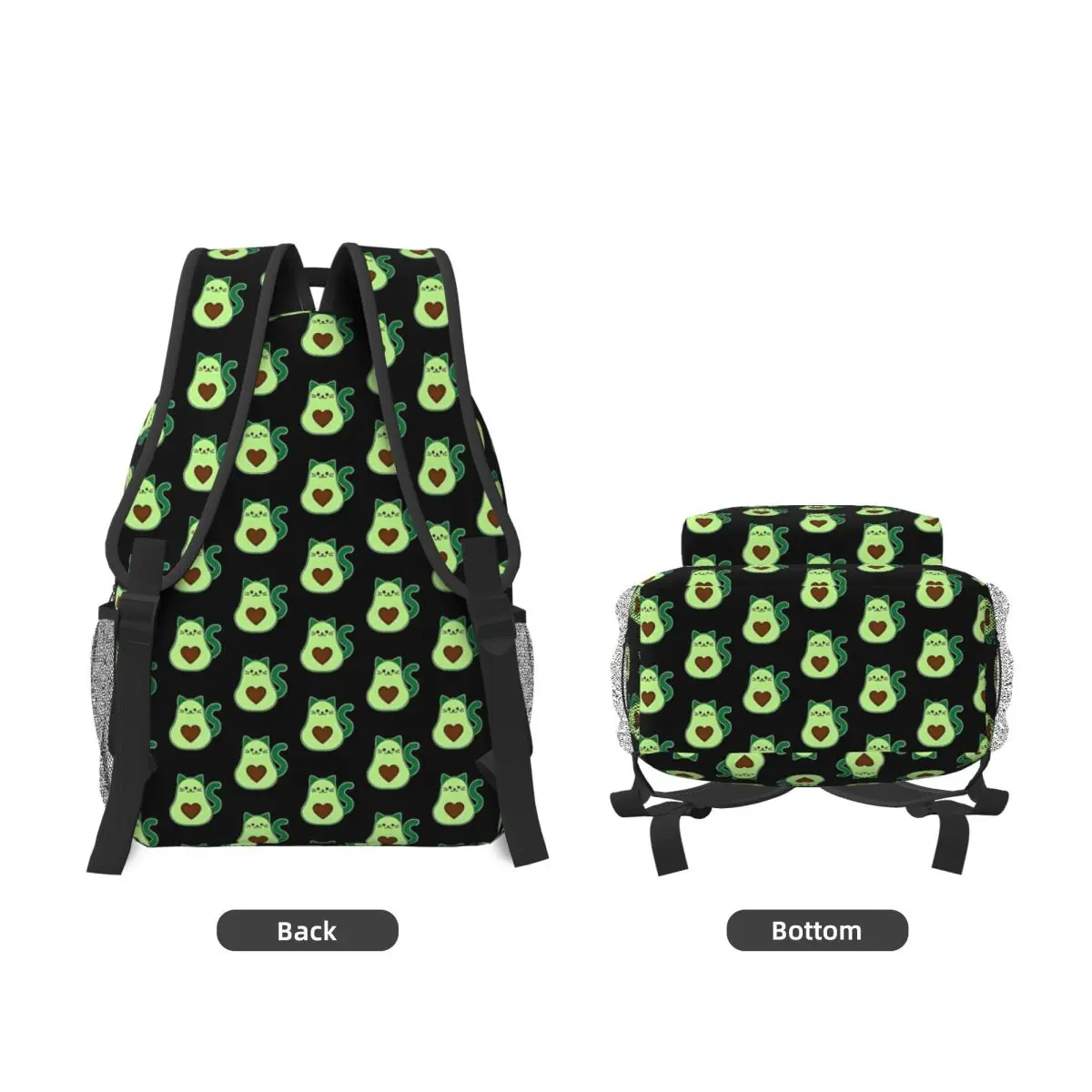 Avocado Cat - Avogato- Avocato - Avocado Lover - Cat Lover New Fashionable Pattern School Bag Print Lightweight Backpack 17in