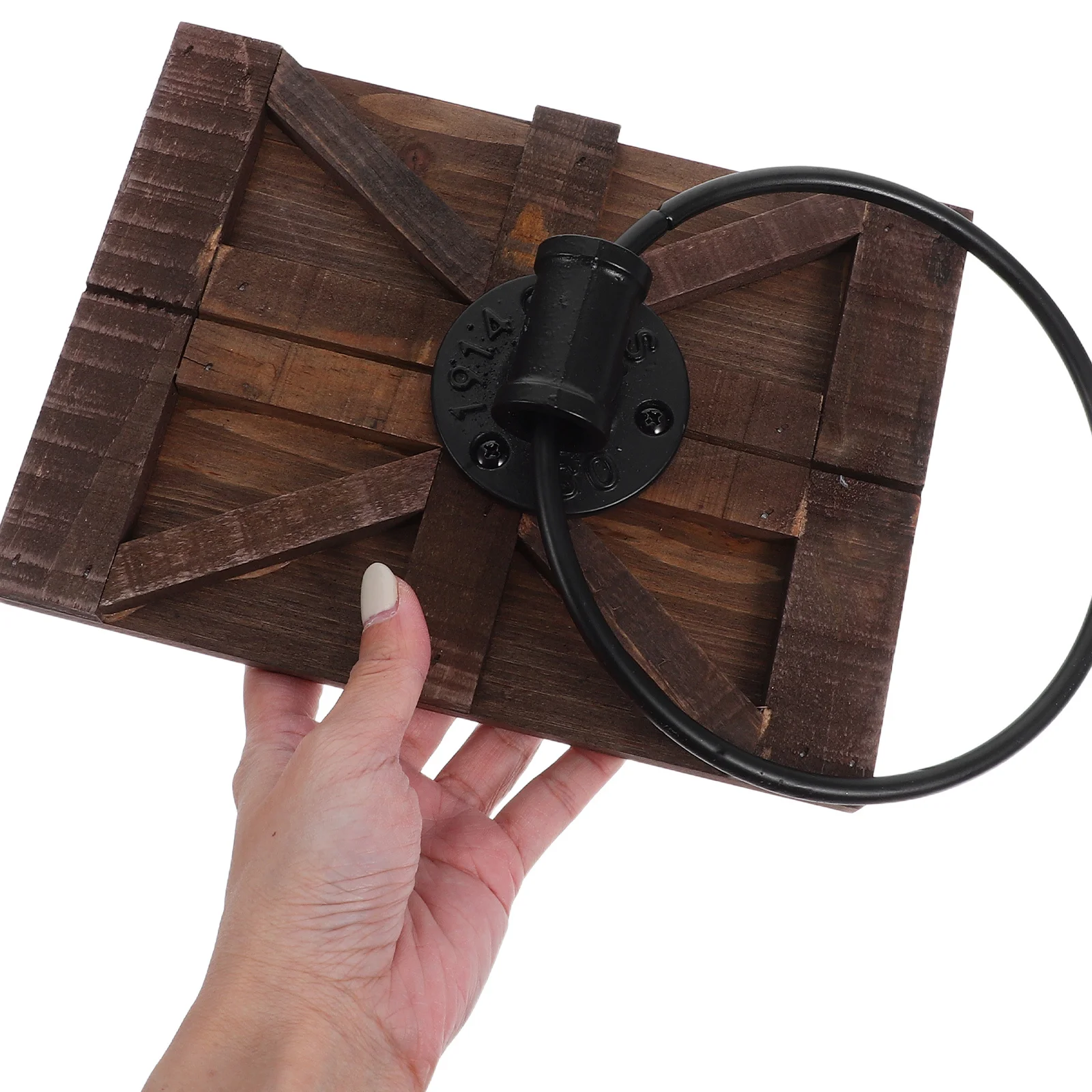 

Iron Wall Mounted Holder Vintage Rustic Hand Towel Rack Brown Bathroom Accessories Farmhouse Towel Ring Storage