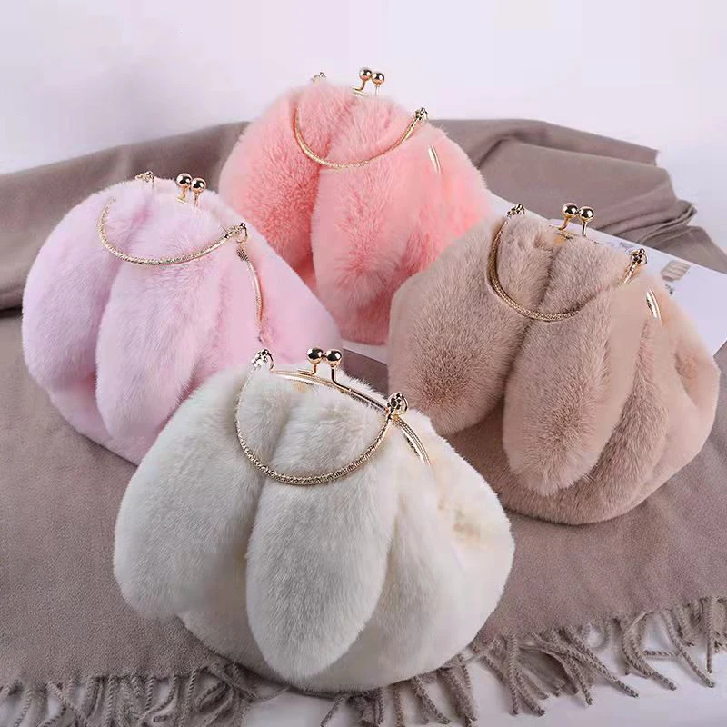 Cute Versatile Plush Rabbit Crossbody Bags For Women Girls Fashion Exquisite Handbags Shoulder Messenger Bag Birthday Gifts