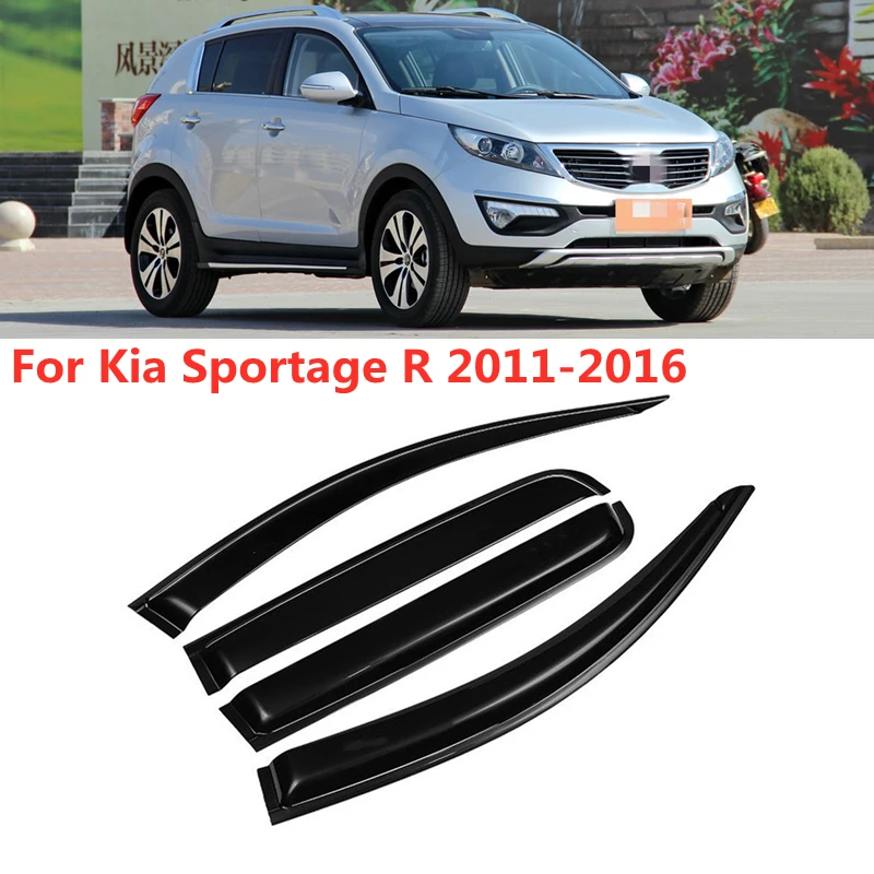 For Kia Sportage 2011 2012 2013 2014 2015 2016  Side Window Visor Sun Rain Deflector Guard Awnings Shelters Smoke Adhesive Trim