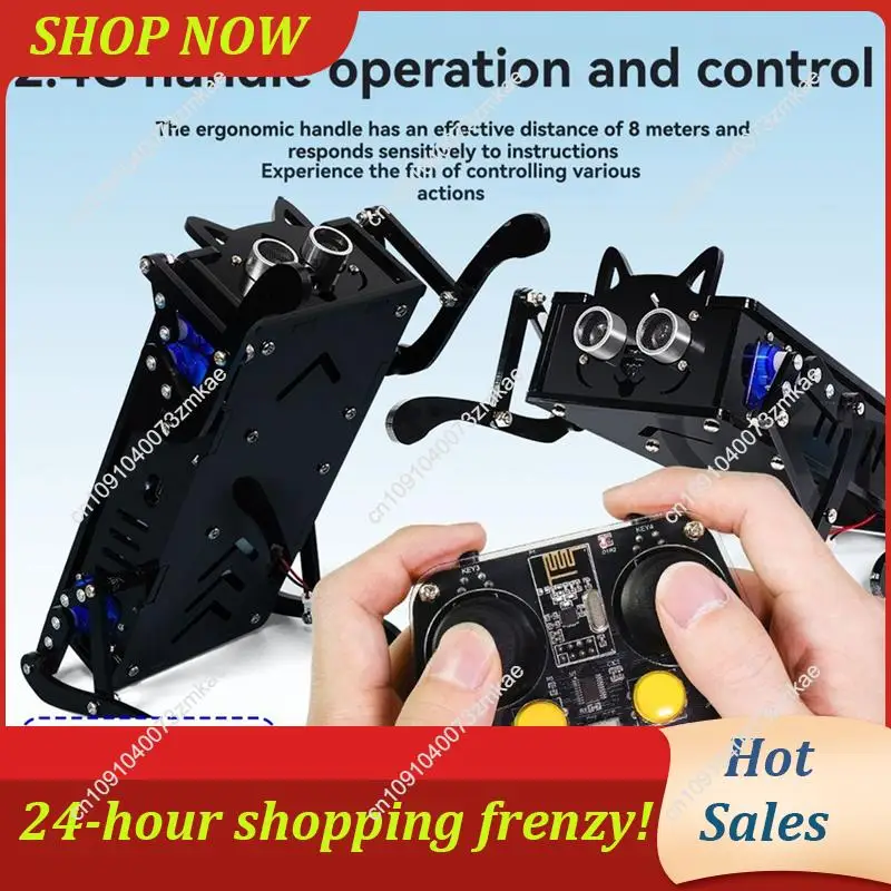 

Daily Sale Four-Legged Robot Dog Intelligent Programmable Remote Control Mechanical Dog Electronic Pet DIY Electronic Kit US PLU