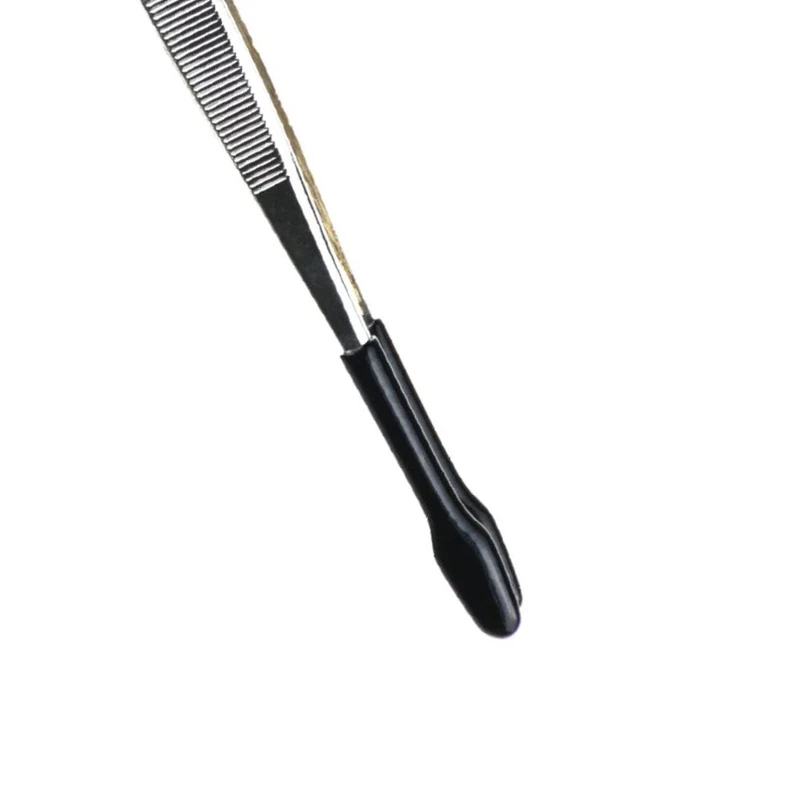 Multi-function Tweezers with Rubber Tips Coin Tweezers Flat Tip Tweezers Philately Stamps Collector Tools for Craft Bead