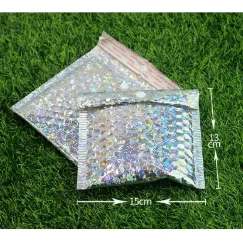 30pcs/lot 15*13cm small Gold Aluminized Foil metallic bubble mailer shipping bubble Padded Envelopes gold gift packaging bag