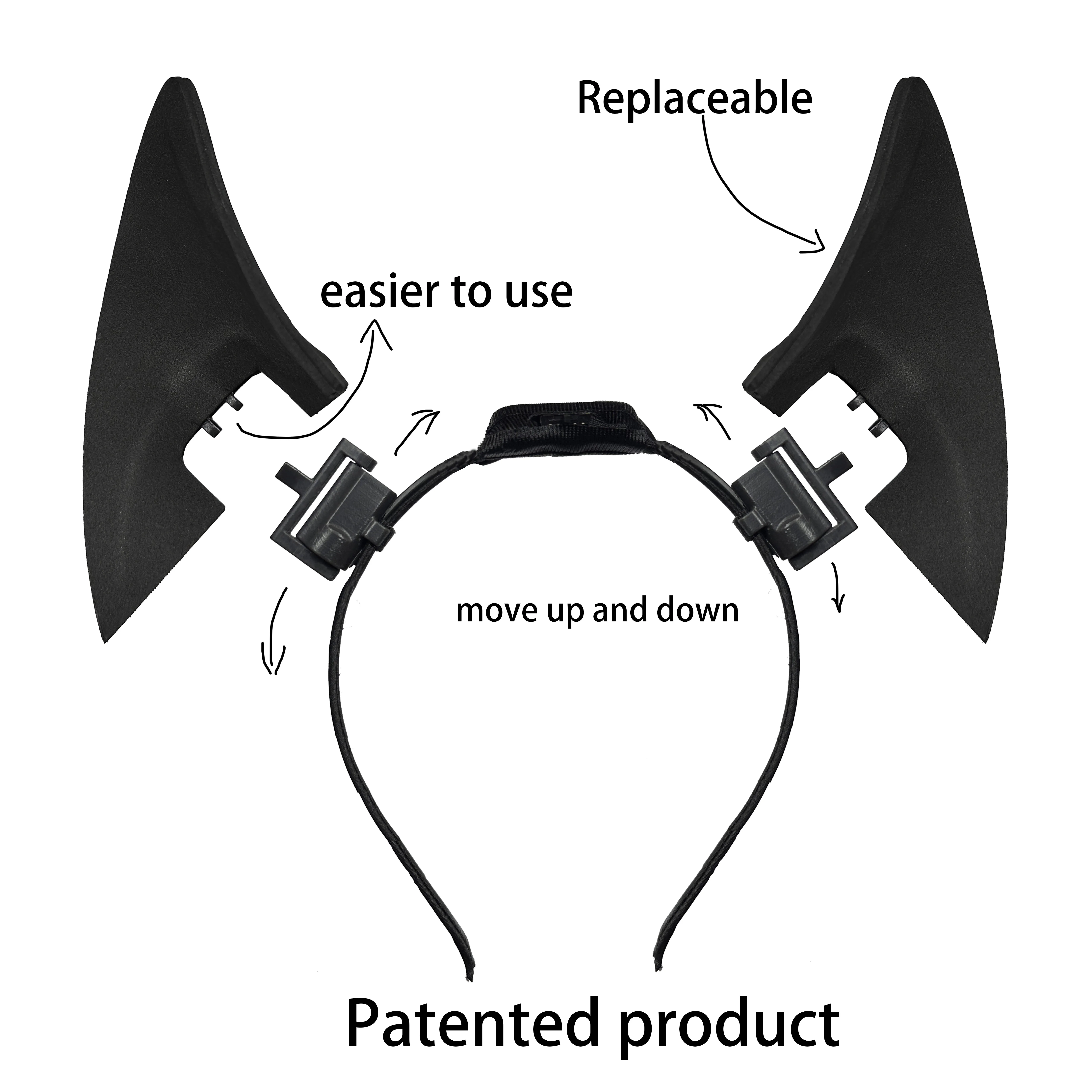 A Single Handcrafted Electric Ear Motor -- A Plush Animal Ear Motor Headwear Accessory for Festivals and Cosplay