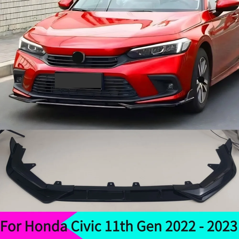 Juego de 3 Difusores Delanteros para Parachoques, Deflectores para Honda Civic 11ª Gen. 2022-2023, Accesorios para Auto, Kit de Carrocería, Cubiertas Protectoras para Parachoques