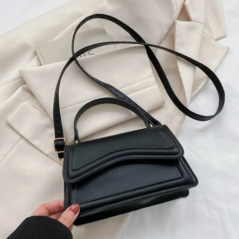 New Fashion Sling Shoulder Bag Trend PU Leather Handbags Solid Color Leisure Stylish Crossbody Bags for Girls сумка женская