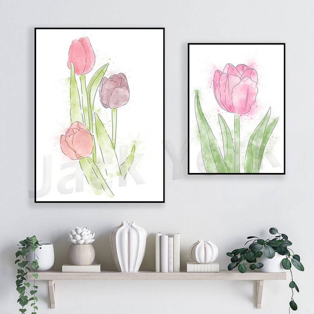 Tulip Watercolour Digital Watercolour Artwork - Instant Download