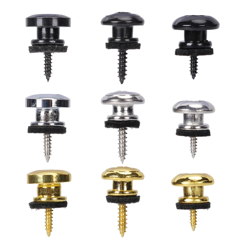 4 Pcs Electric Bass Guitar Straplocks Guitar Strap Locks Heavy Duty Metal Button Security Straplock Guitar Accessories R66E