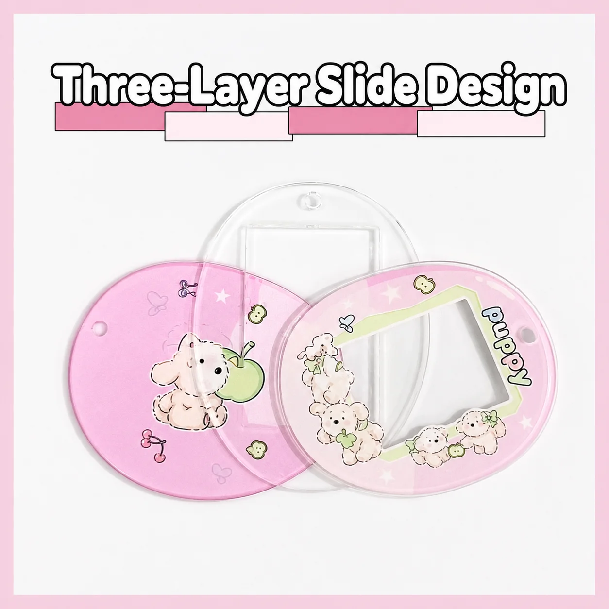 Cartoon Key Chain Acrylic Acrylic Photo Frame Key Chain Cute Photo Storage Pendant Unisex Portable Keychain Frame For Backpack
