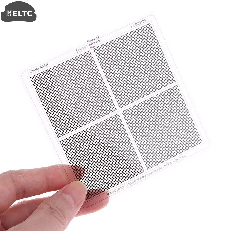 УФ-маска для припоя, трафарет, расстояние между отверстиями 0,3/0,4/0,5/0,5/0,5,58/0,6/0,8/1,0 мм, универсальная зеленая масляная сетка, УФ-паяльная маска, трафарет для реболлинга BGA