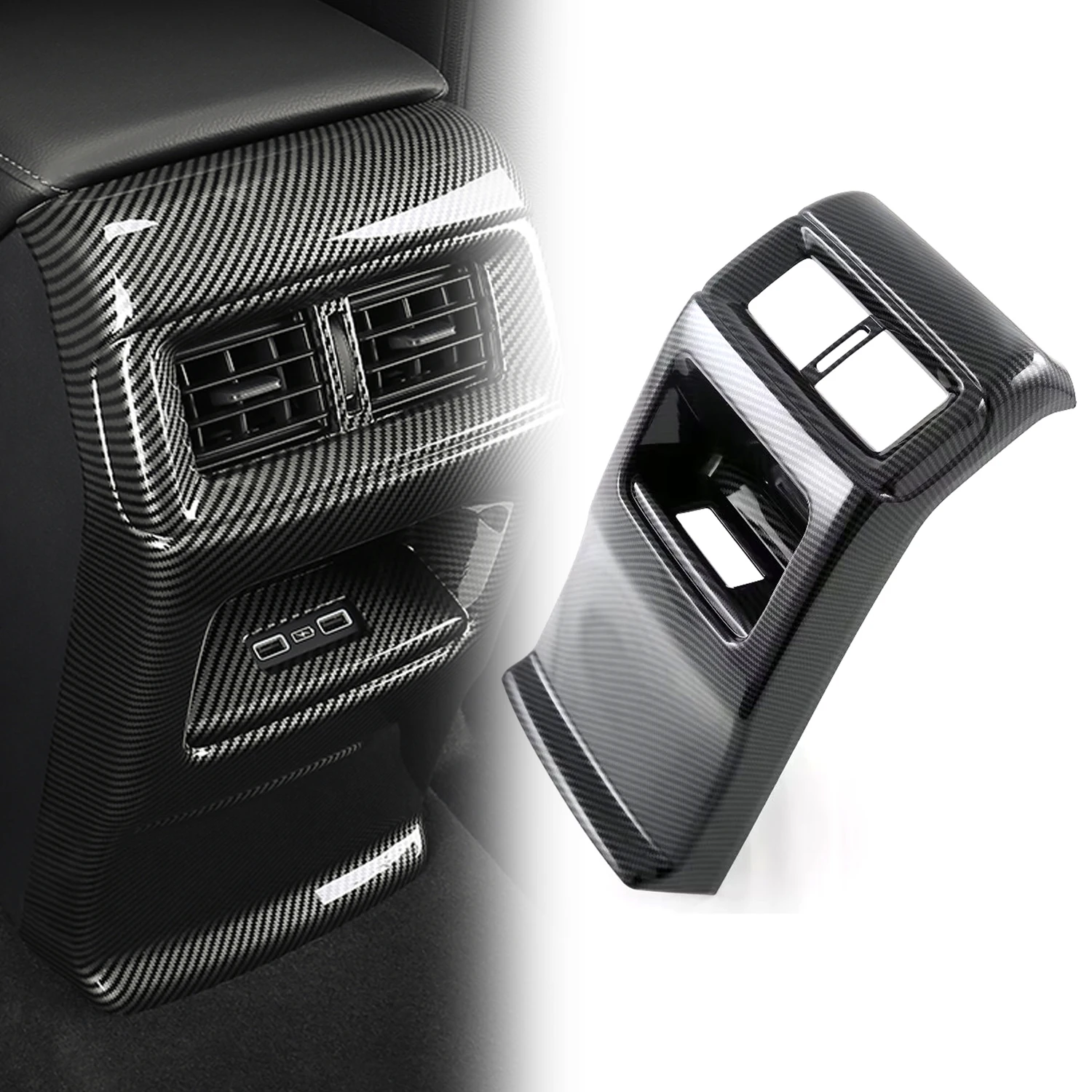 Car Accessories for Honda CR-V CRV 2023 2024 Carbon Fiber Style Interior Rear Air Vent Panel Cover Trim
