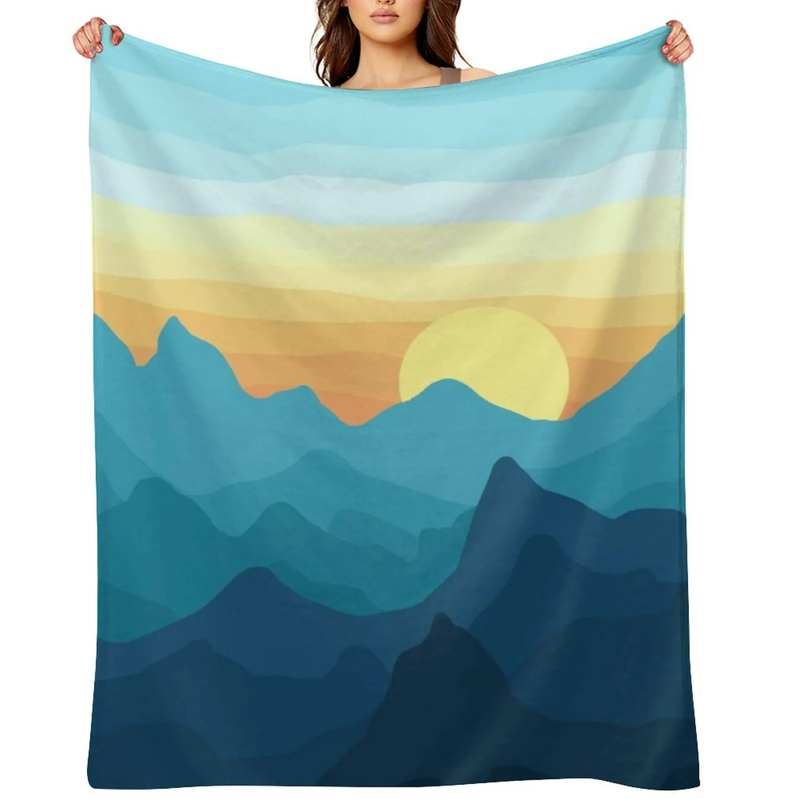 

Blue sunset Throw Blanket Thermal Cute Plaid Luxury Brand Sofas Blankets