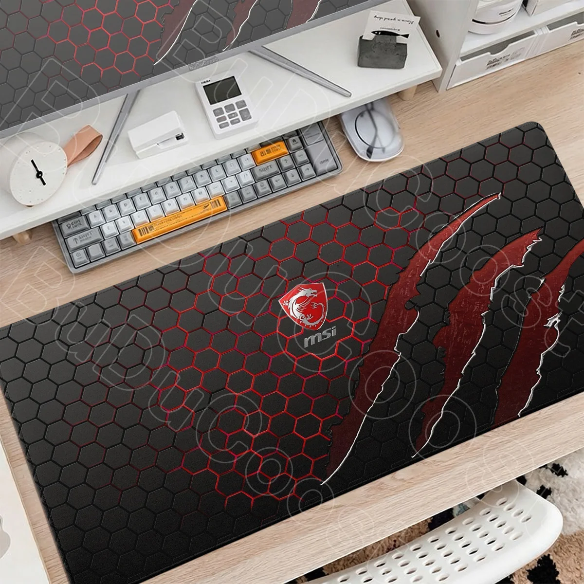 Home Office Washable PC Gamer Keyboard Mat MSI Logo Large Non-slip Rubber Mouse Pad XXL Laptop Desk Protector Gaming Accessories