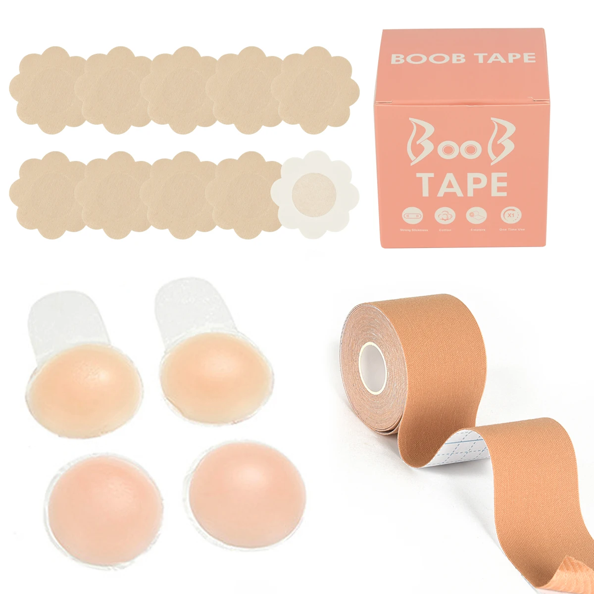 Boob Tape Bras Women Adhesive Invisible Silicone Bra Nipple Covers Breast Lift Tape Push Up Bralette Strapless Pad Sticker