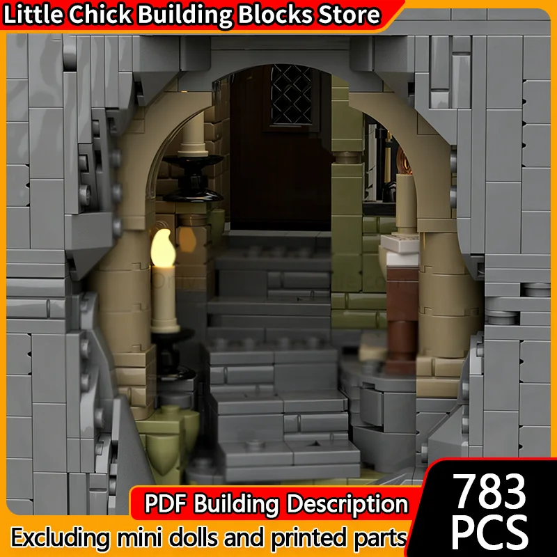 

Medieval Castle Model MOC Building Bricks Dark Dungeon Entrance Modular Technology Children Holiday Gifts Assemble Toys Suit