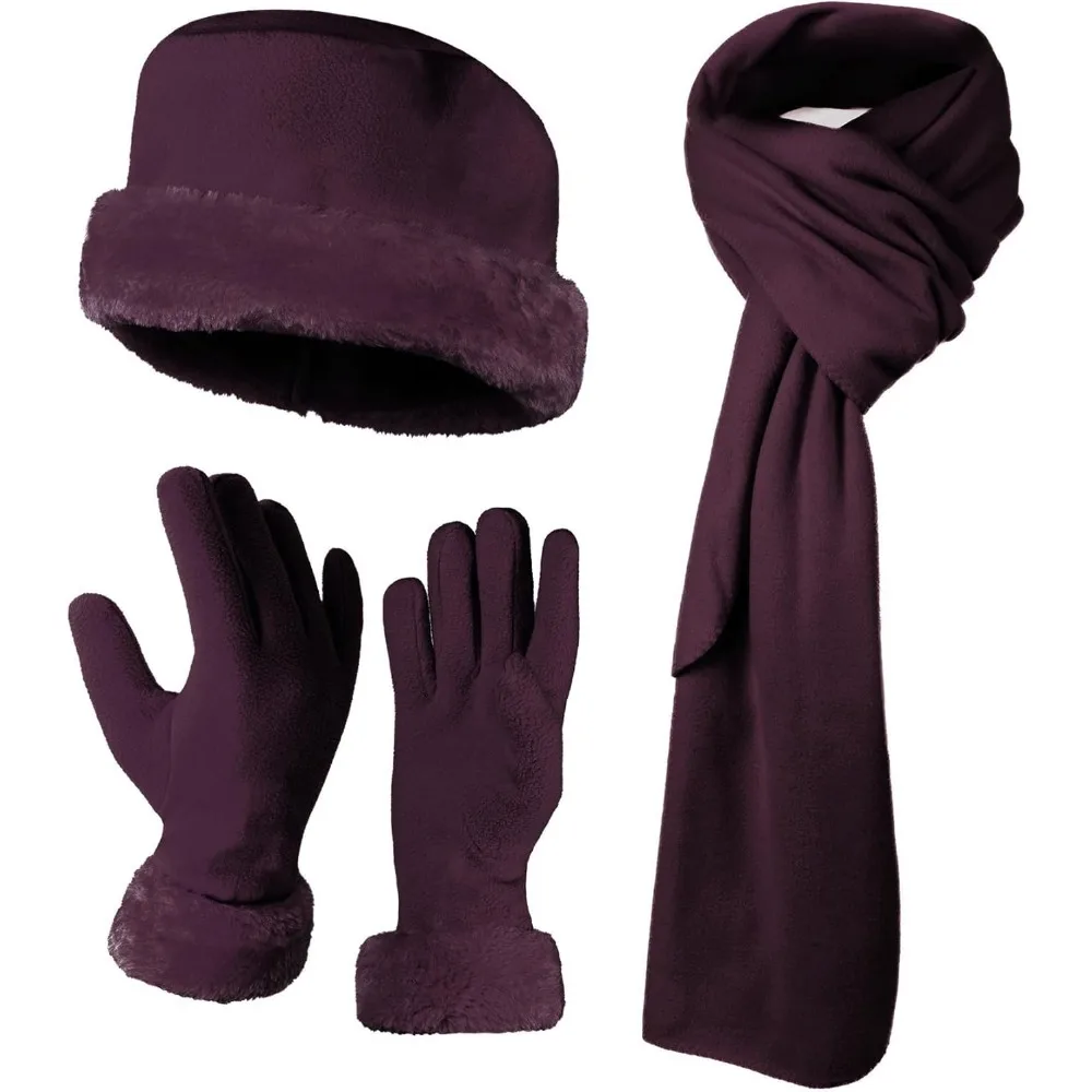 

Women's Warm Fleece Winter - Women's Hat and Glove Set + Hats Gloves Scarves for Women