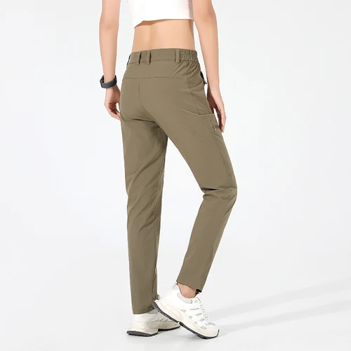 Imagen 2 del producto EUMERGX-pantalones de senderismo de verano para mujer, pantalones Cargo impermeables de secado rápido, pantalones elásticos de montaña para acampar y escalar
