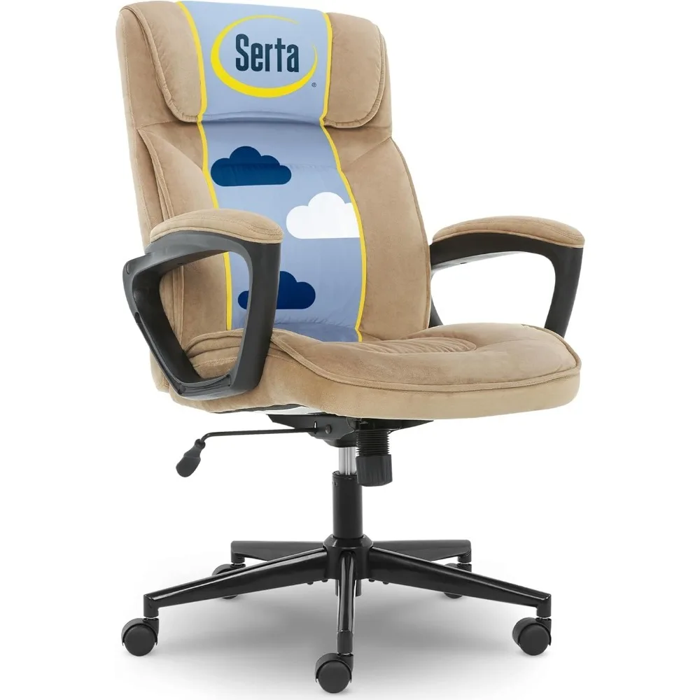 

Hannah Executive Home Office Desk Chair, Ergonomic Mid-Back with Lumbar Support, Firm Seat Cushion, Layered Body Pillows,