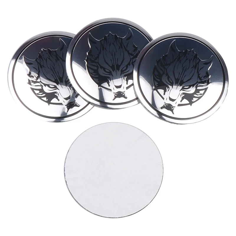 Aluminum 4Pcs 56mm Wolf Dragon Badge Car Wheel Center Hub Caps Emblem Stickers For BMW AUDI TOYOTA HONDA NISSAN KIA JEEP SKODA