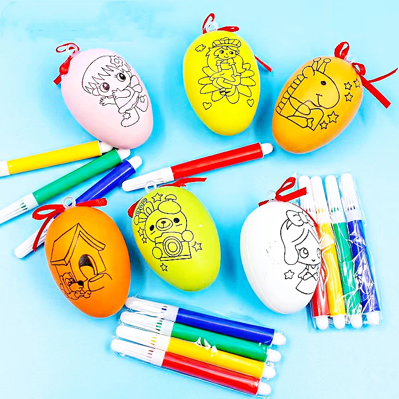 

6 Sets for Kids Birthday Party Gifts Easter DIY Kids Art Coloring Drawing Egg Toys Pinata Filling Boy Girl Party Favors Giveaway