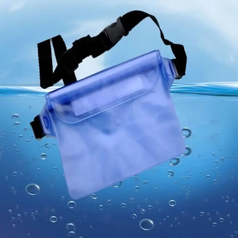 Transparent Waterproof Waist Bag Large Capacity 3 Layer Protection Swimming Bag Adjustable Multi-Layer Seal Rafting Waist Pack