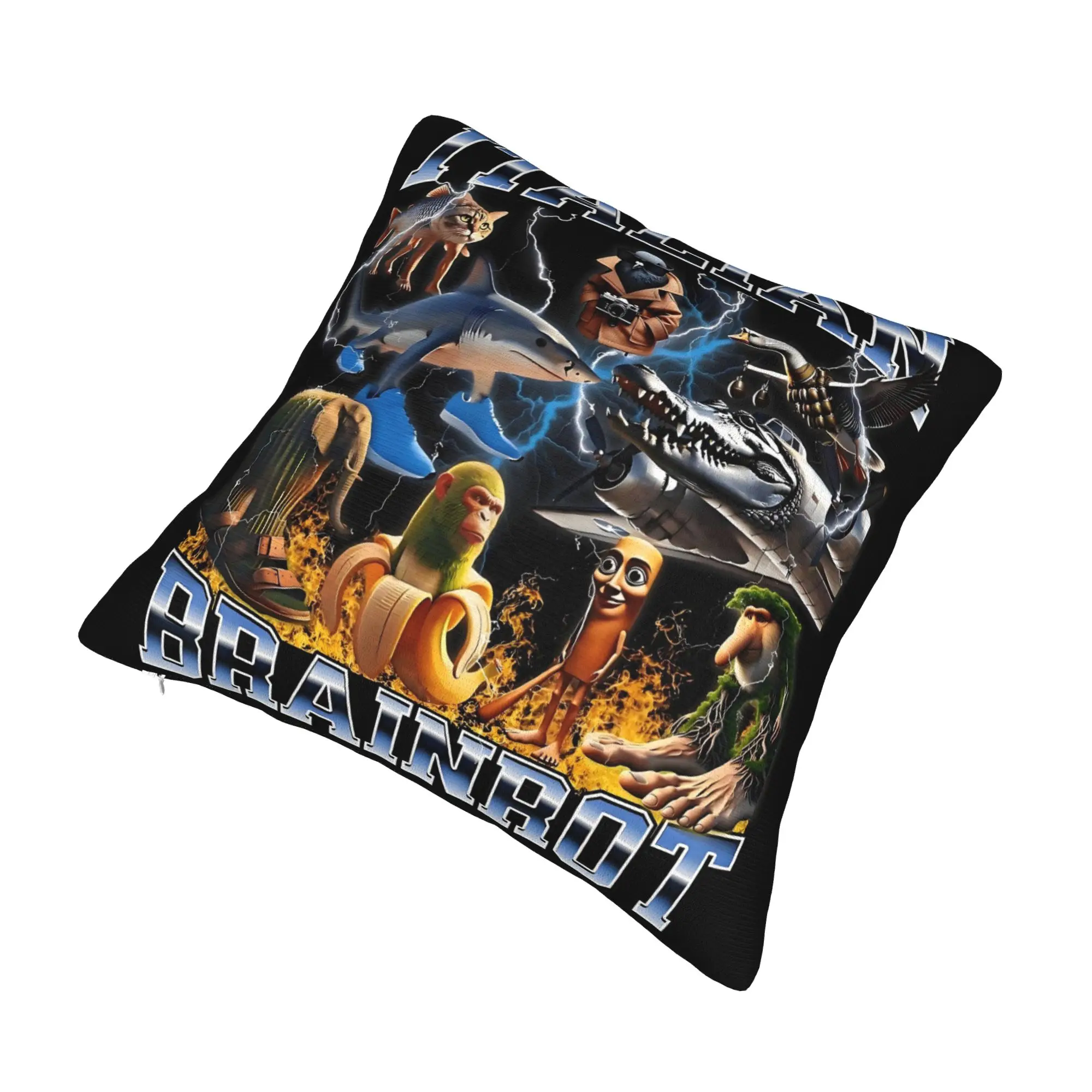 Bombardiro Crocodilo Tralalero Tralala  Pillow Covers Sofa  Italian Brainrot Meme  Modern Cushion Cover Soft Pillowcase