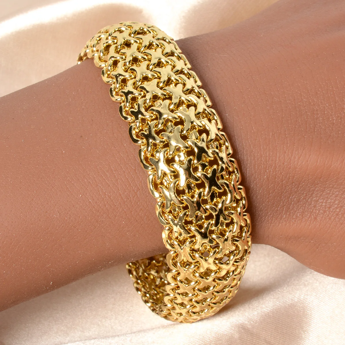 Bransoletka z łańcuszkiem miedzianym unisex 18K pozłacana opaska na nadgarstek Miami bransoletka z krawężnikiem Punk Hip Hop biżuteria na prezent Drop Shipping hurtowo